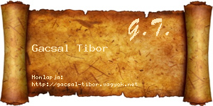 Gacsal Tibor névjegykártya